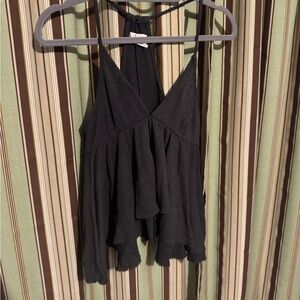 Urban outfitters Black Asymmetrical Ruffled Camisole